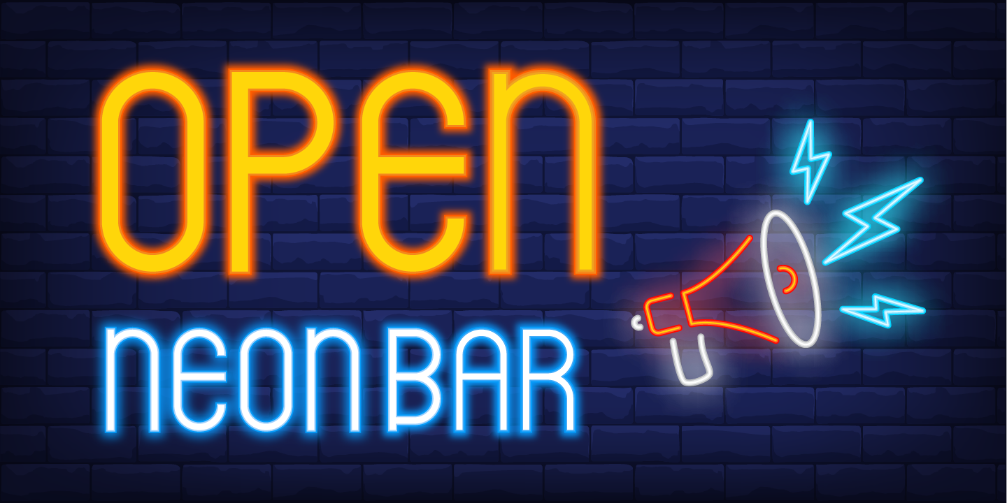 Neon Bar Regular Font preview
